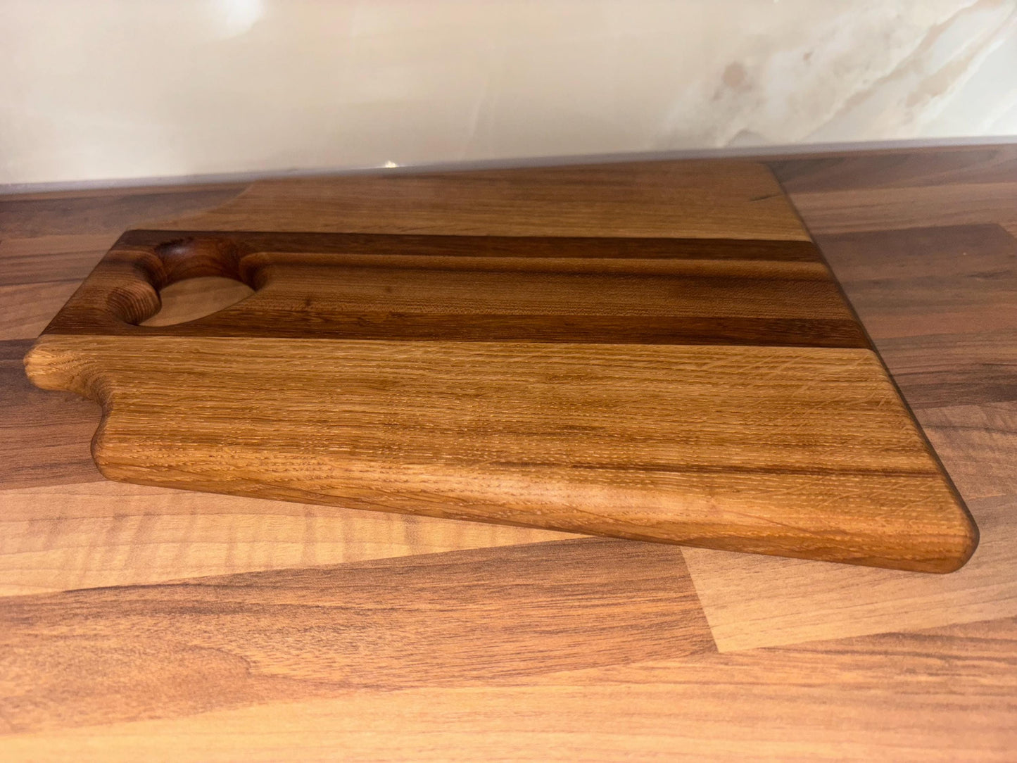 Handmade Oak, Iroko and Elm Hardwood Chopping Charcuterie Board Serving Platter