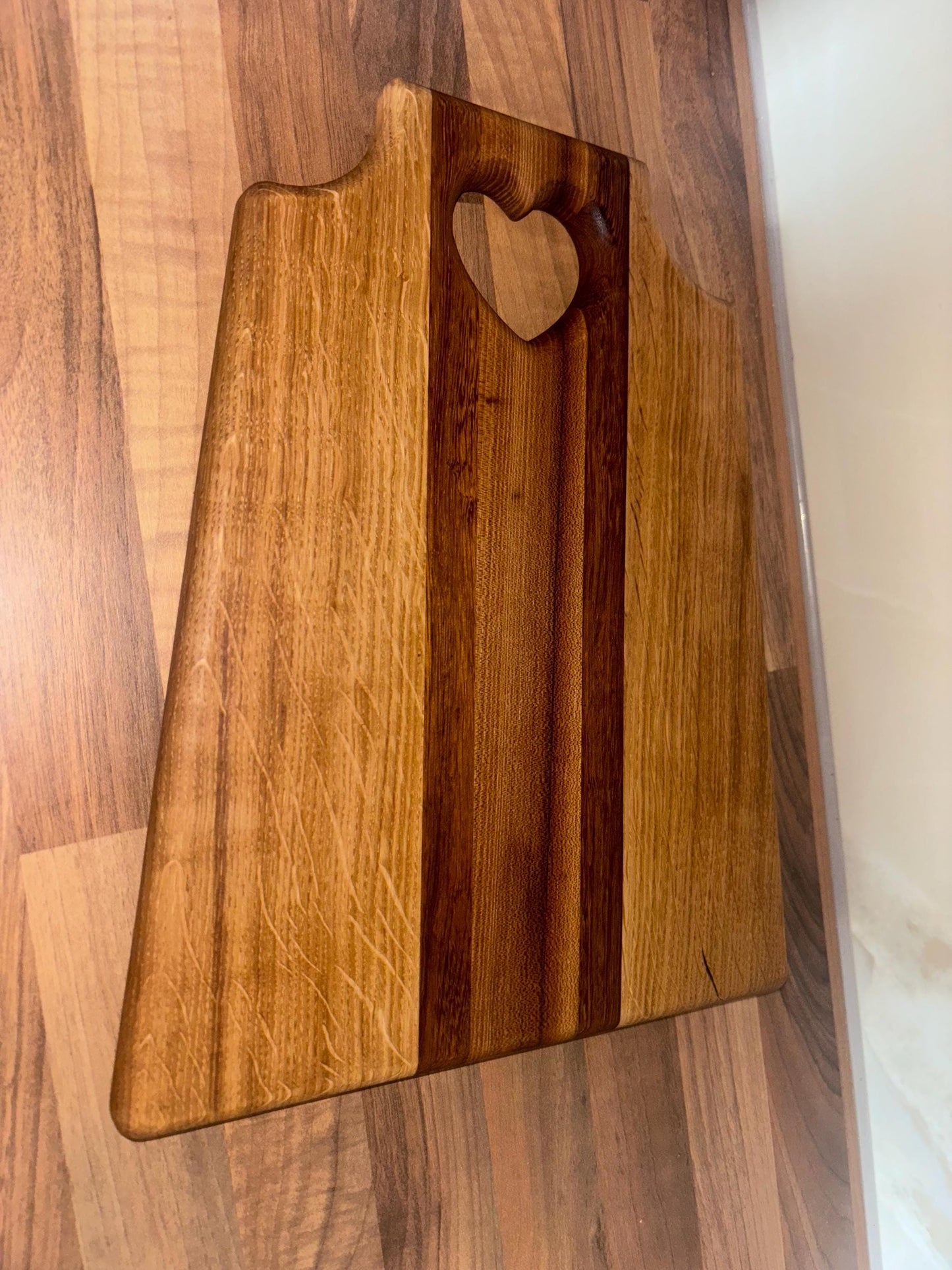 Handmade Oak, Iroko and Elm Hardwood Chopping Charcuterie Board Serving Platter
