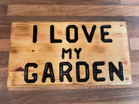Handmade Painted Garden Sign: Reclaimed Wood Rustic Decor