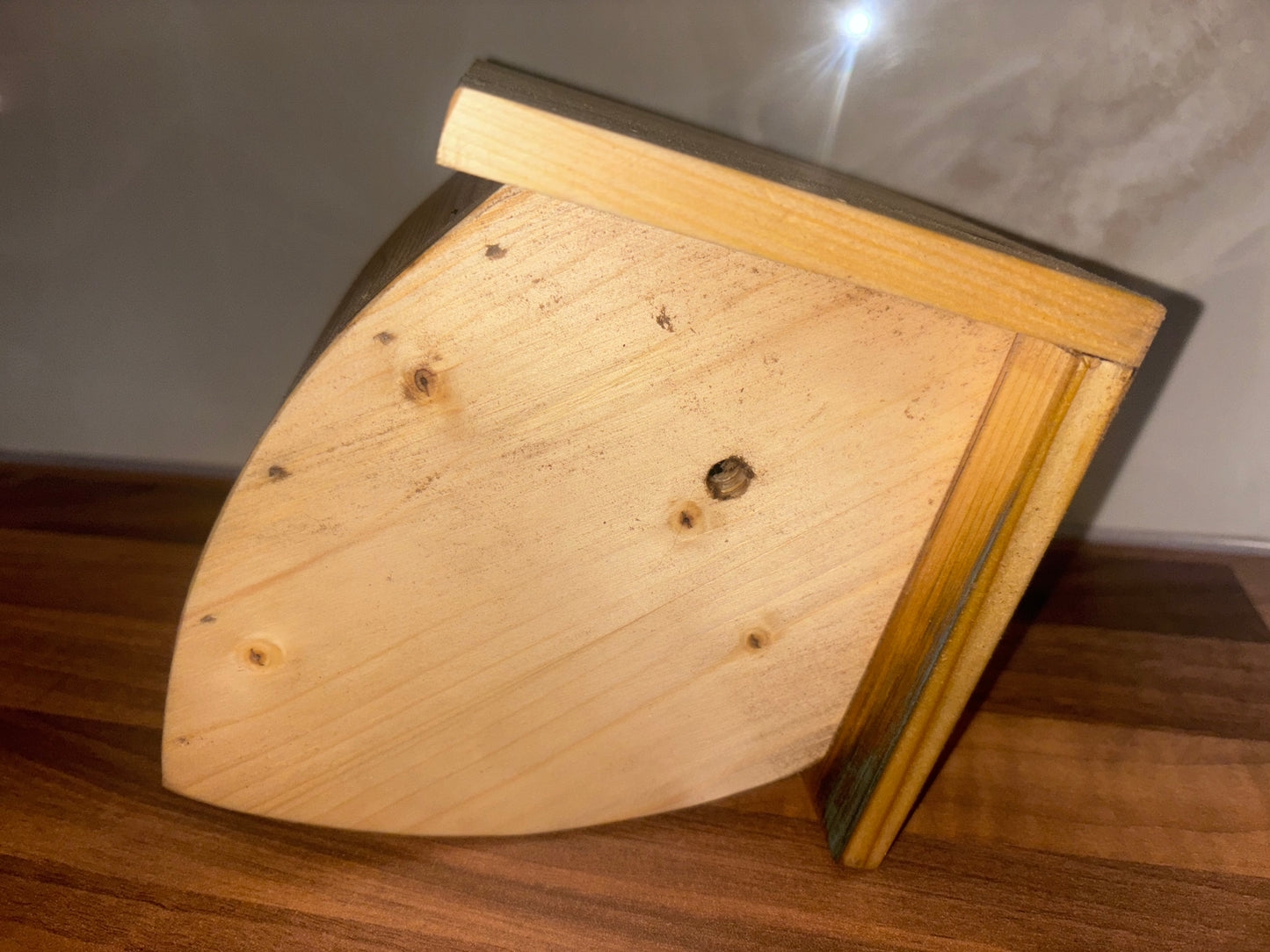 Handmade bird box with removable lid for wrens and finches