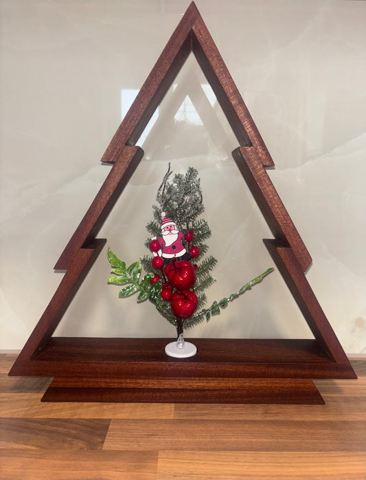 Handcrafted Wooden Christmas Tree | Christmas Decor | Flickering LED Tealight
