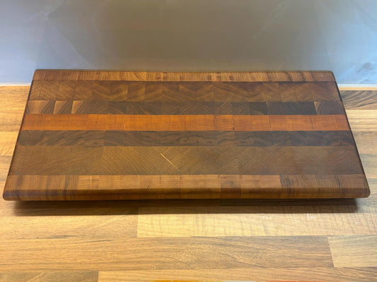 Handmade End Grain Chopping Board | American Black Walnut | Elm | Iroko | Opepe